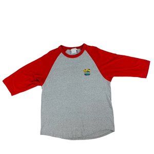 Vintage Toon Disney Channel Tee Red Raglan T-Shirt L Y2K